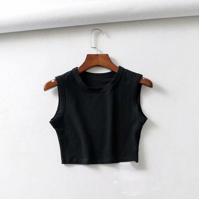 2024. gada vasaras vintage, balti apgriezti sieviešu topi, sieviešu baiker, melns panks, seksīgs korejiešu ielas apģērbs, apgriezts sieviešu tops bez piedurknēm