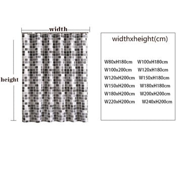 Αδιάβροχη κουρτίνα μπάνιου με 12 γάντζους μωσαϊκό εμπριμέ κουρτίνες μπάνιου υφασμάτινο πολυεστέρα Κουρτίνα μπάνιου για διακόσμηση μπάνιου
