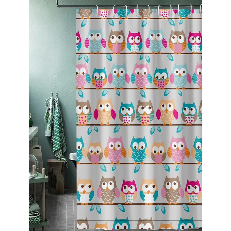 PEVA pūces dušas aizkars mājas ūdensizturīgs un pret pelējumu mājas vannas istabas dekoratīvais aizkars ar 12 āķiem