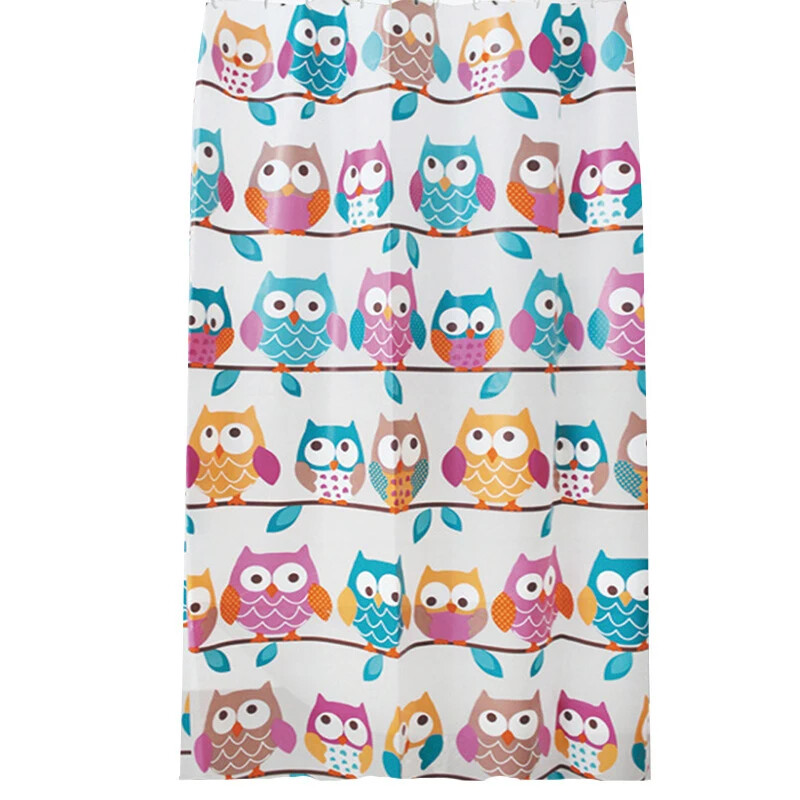 PEVA pūces dušas aizkars mājas ūdensizturīgs un pret pelējumu mājas vannas istabas dekoratīvais aizkars ar 12 āķiem