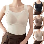 Femei Fără mâneci Sutien rezistent la șocuri Maiouri de corp termic cu dantelă pentru iarnă Decolteu în V Maiou cald de fitness Lenjerie de corp Veste