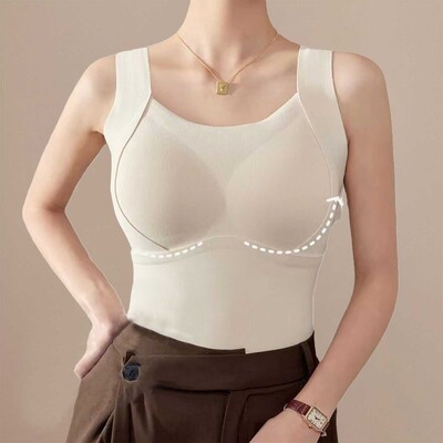 Femei Fără mâneci Sutien rezistent la șocuri Maiouri de corp termic cu dantelă pentru iarnă Decolteu în V Maiou cald de fitness Lenjerie de corp Veste