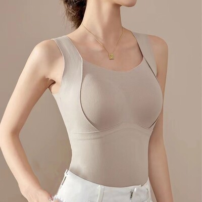 Femei Fără mâneci Sutien rezistent la șocuri Maiouri de corp termic cu dantelă pentru iarnă Decolteu în V Maiou cald de fitness Lenjerie de corp Veste