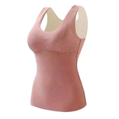 Udoban jednobojni bešavni toplinski prsluk s V-izrezom s jastučićima Baršunaste majice bez rukava Prsluk Deblji plišani kamisol Ženska zima