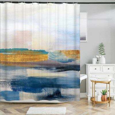 Perdele de duș cu imprimeu cu marmură artistică Perdele de baie impermeabile Perdele de baie abstracte moderne Perdele despărțitoare de toaletă cu cârlige