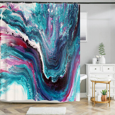 Perdele de duș cu imprimeu cu marmură artistică Perdele de baie impermeabile Perdele de baie abstracte moderne Perdele despărțitoare de toaletă cu cârlige