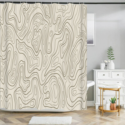 Perdele de duș cu imprimeu cu marmură artistică Perdele de baie impermeabile Perdele de baie abstracte moderne Perdele despărțitoare de toaletă cu cârlige