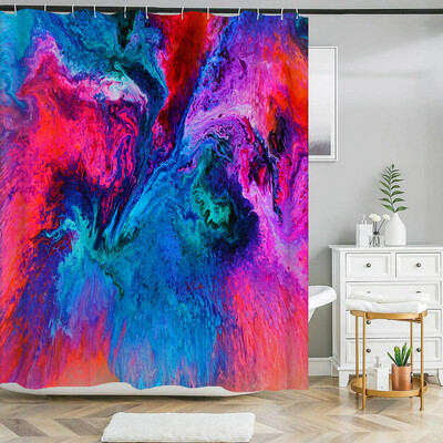 Perdele de duș cu imprimeu cu marmură artistică Perdele de baie impermeabile Perdele de baie abstracte moderne Perdele despărțitoare de toaletă cu cârlige