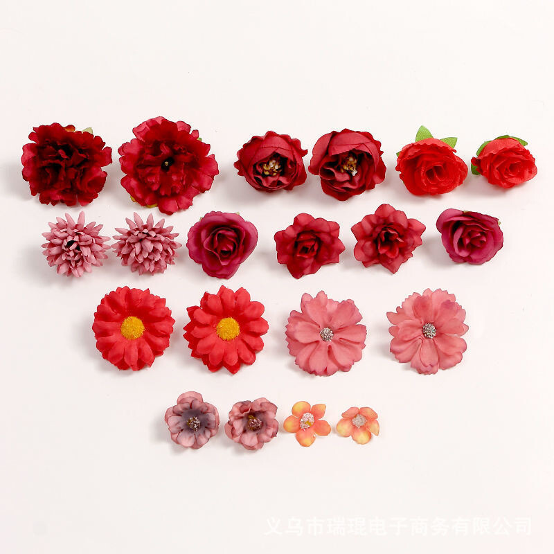 Imituotos gėlių medžiagos pakuotė netikra gėlė „pasidaryk pats“ rankų darbo fotografija namų dekoravimas gėlė vestuvinių gėlių korsažas 20 vnt.