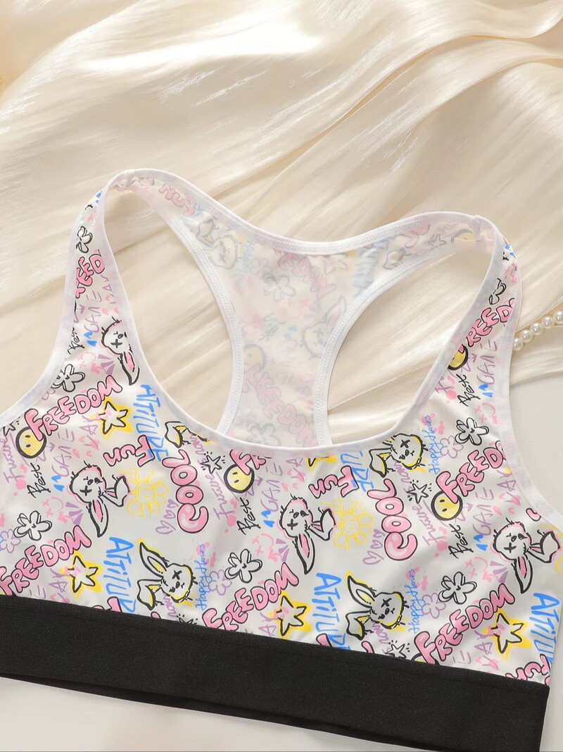 Viomisha Sieviešu apakšveļas komplekts Bezvadu karikatūra Apakšveļa Biksītes Krūšturi Sexy G-String Seamless Push Up Bralette Brief Set S-XL