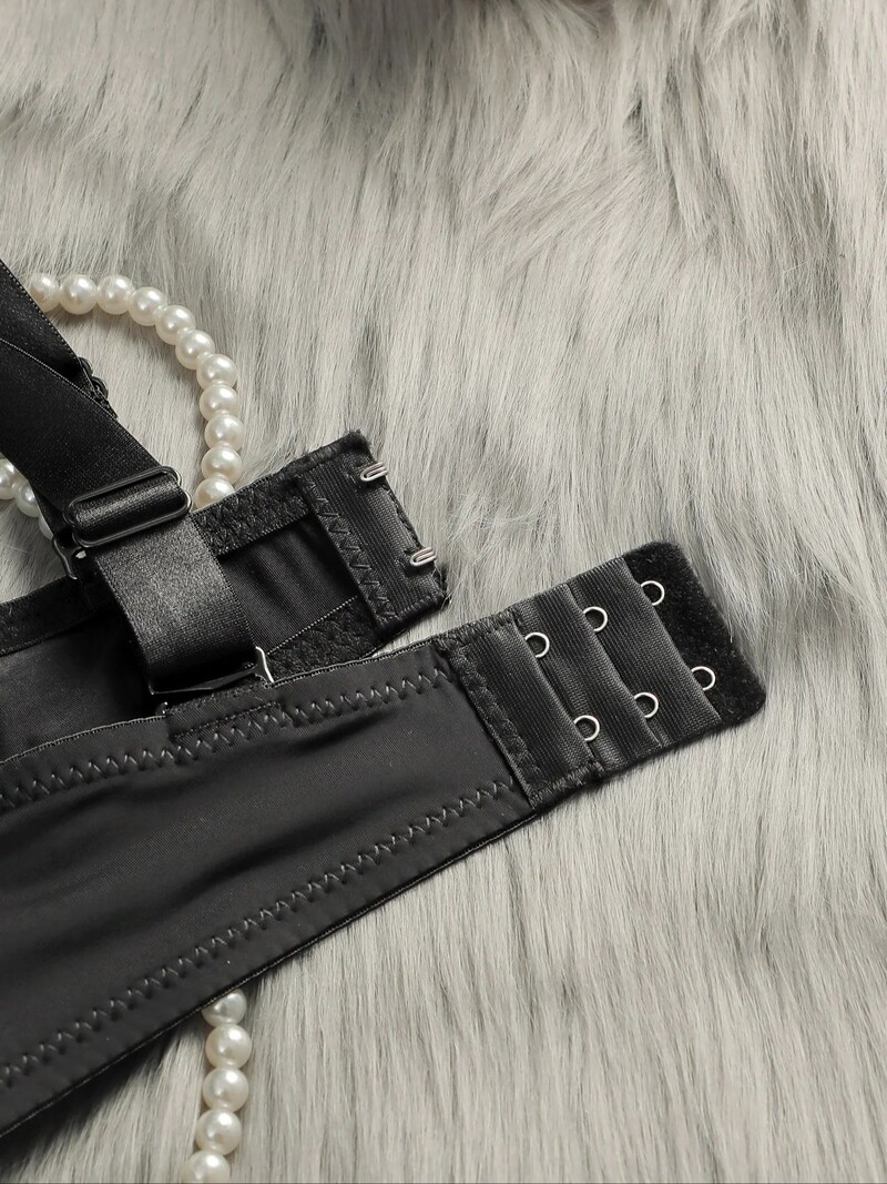 Set de lenjerie sexy pentru femei Viomisha Sutien cu push up pentru dama de culoare solidă, cupe 3/4, lenjerie intimă confortabilă, set de chiloți SL