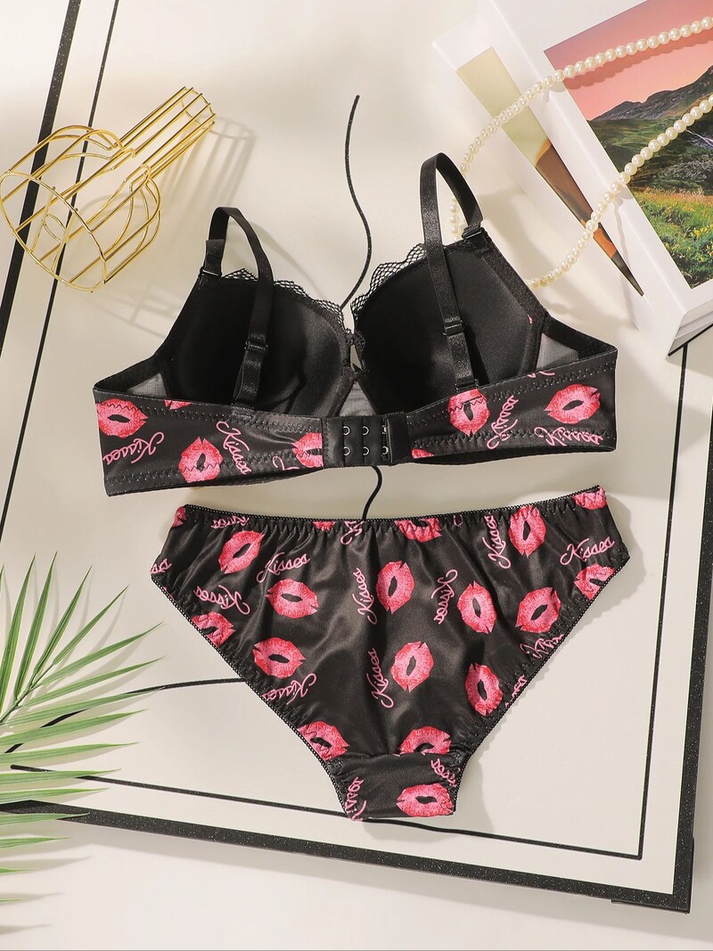 Set de lenjerie sexy din dantelă cu imprimeu de înaltă calitate Viomisha Set de lenjerie sexy pentru femei Sutiene push-up cu sârmă Set de chiloți pentru femeie S-XL