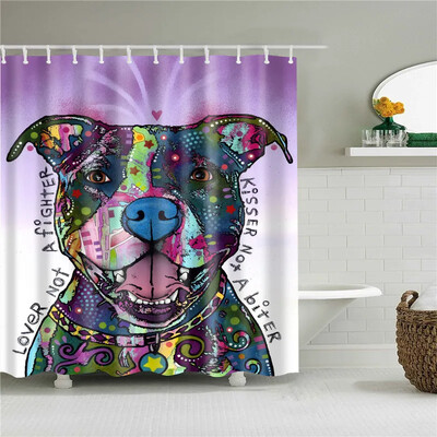 Lijepe životinje Mačke Psi Žirafe Zečevi Zavjese za tuširanje Frabic Vodootporne poliesterske zavjese za tuširanje Kupaonska zavjesa s kukama