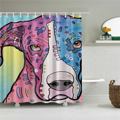 Lijepe životinje Mačke Psi Žirafe Zečevi Zavjese za tuširanje Frabic Vodootporne poliesterske zavjese za tuširanje Kupaonska zavjesa s kukama