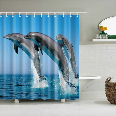 Lijepe životinje Mačke Psi Žirafe Zečevi Zavjese za tuširanje Frabic Vodootporne poliesterske zavjese za tuširanje Kupaonska zavjesa s kukama
