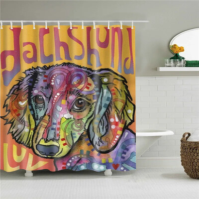 Lijepe životinje Mačke Psi Žirafe Zečevi Zavjese za tuširanje Frabic Vodootporne poliesterske zavjese za tuširanje Kupaonska zavjesa s kukama