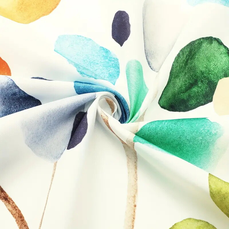 1kom zavjese za tuš s biljnim uzorkom s plastičnom kukom - moderan apstraktni cvjetni dizajn, šik dekor za kupaonicu