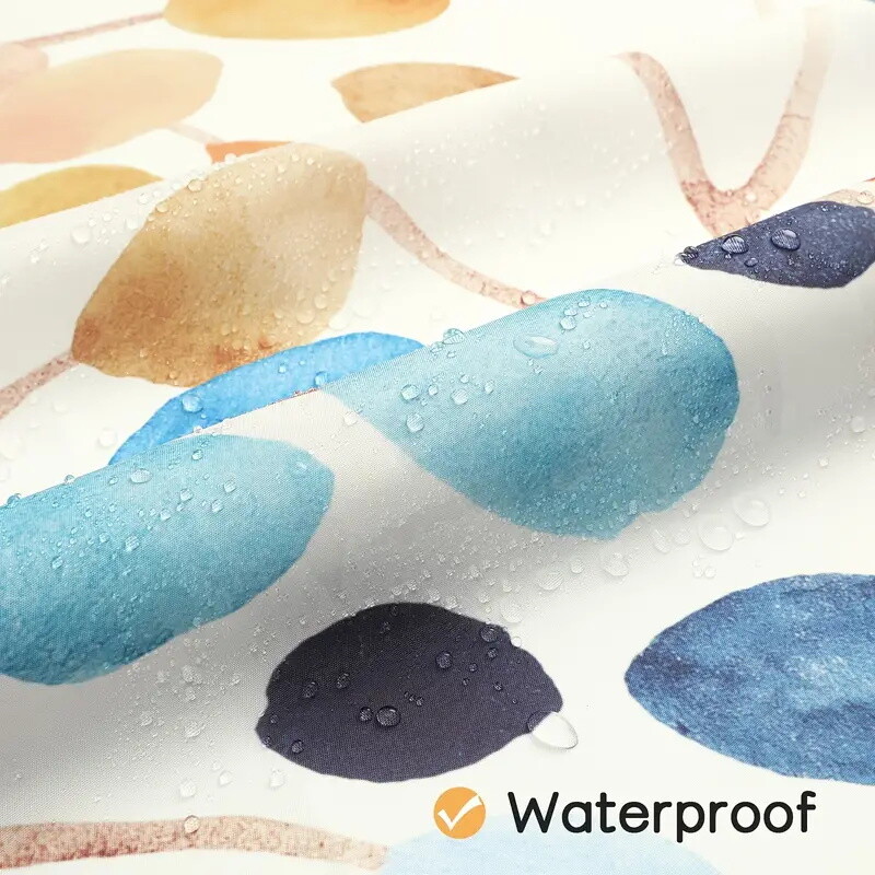 1kom zavjese za tuš s biljnim uzorkom s plastičnom kukom - moderan apstraktni cvjetni dizajn, šik dekor za kupaonicu