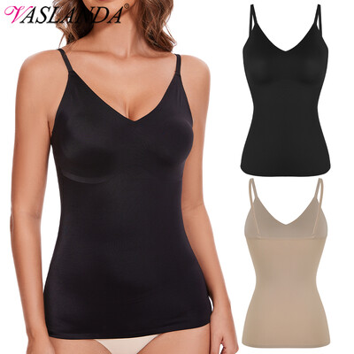 Kompressioonpaagid V-kaelusega kammisole naistele Tummy Control Shapewear Reguleeritavad rihmad Õmblusteta Body Shaper Camisole