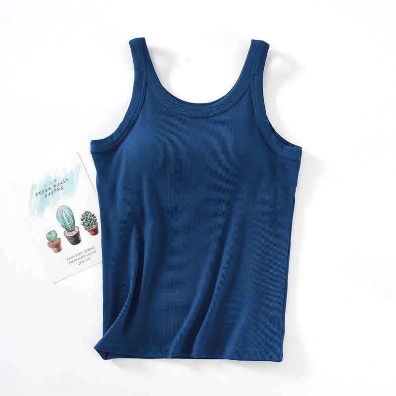 Basic Solid naiste pehme soonikuga hingav paak, sisseehitatud rinnahoidjaga Slim Fit ühes tükis sisemine välimine kantav põhjavest