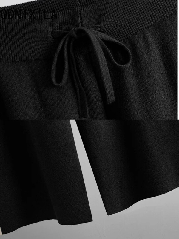 Seturi 2 piese Tinute dama Pulover tricotat elegant Toamna Iarna Moda Topuri cu decolteu O Costume Noi Pulover Casual Femei Seturi de pantaloni