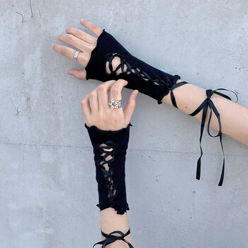 Lolita Gloves στυλ μπαλέτου Λευκά μανίκια δαντέλα Γυναικείο λεπτό καλοκαιρινό αντηλιακό Spicy Y2K Girl Strap Gloves for JK Girls