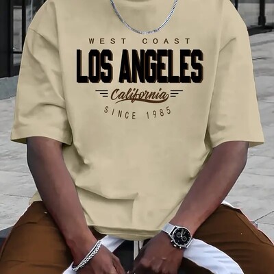 Suvine stiilne Los Angelese puhtast puuvillast T-särk: mugavalt istuv, vastupidav ja kergesti hooldatav kaelus – ideaalne igapäevaseks kandmiseks või puhkuseks