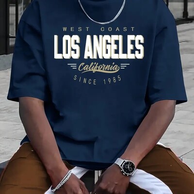 Suvine stiilne Los Angelese puhtast puuvillast T-särk: mugavalt istuv, vastupidav ja kergesti hooldatav kaelus – ideaalne igapäevaseks kandmiseks või puhkuseks