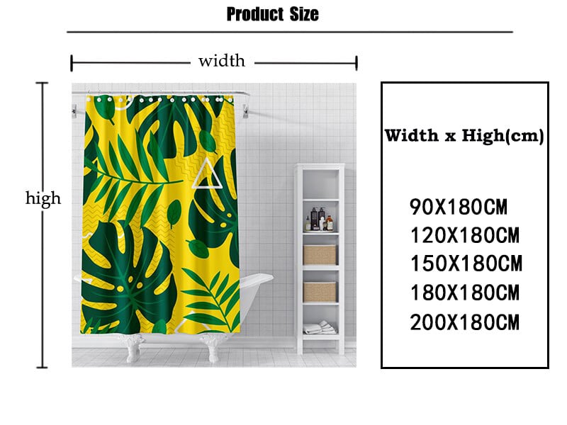 Lehtede taime käsitsi maalitud maastiku kaktusepuu print Veekindel dušikardin Vann Kodukaunistus konksuga cortina de la ducha