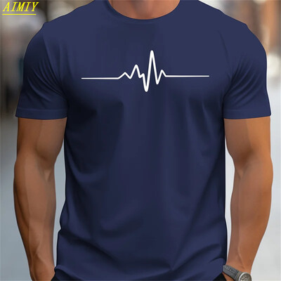 Mood suvine 3D-triibuline kirjatrükiga Meeste T-särk Hip Hopi trend Harajuku tänavarõivad vabaaja O-kaelusega Suured T-särgid Meeste topid