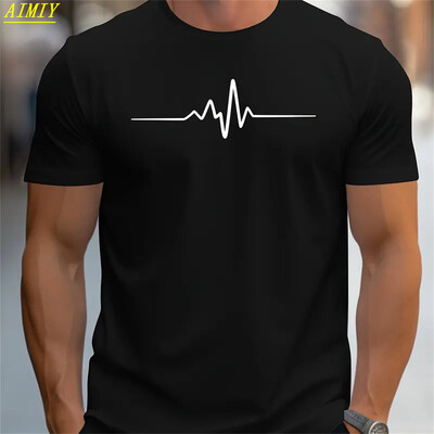 Mood suvine 3D-triibuline kirjatrükiga Meeste T-särk Hip Hopi trend Harajuku tänavarõivad vabaaja O-kaelusega Suured T-särgid Meeste topid