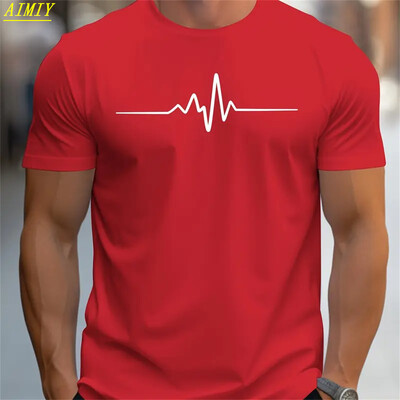 Mood suvine 3D-triibuline kirjatrükiga Meeste T-särk Hip Hopi trend Harajuku tänavarõivad vabaaja O-kaelusega Suured T-särgid Meeste topid