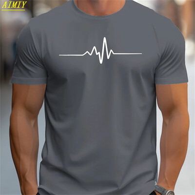 Mood suvine 3D-triibuline kirjatrükiga Meeste T-särk Hip Hopi trend Harajuku tänavarõivad vabaaja O-kaelusega Suured T-särgid Meeste topid