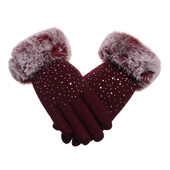 Mănuși de iarnă cu ecran tactil la modă pentru femei, plus catifea, mănuși calde pentru conducere termică, schi rezistente la vânt, cu ecran tactil, mănuși