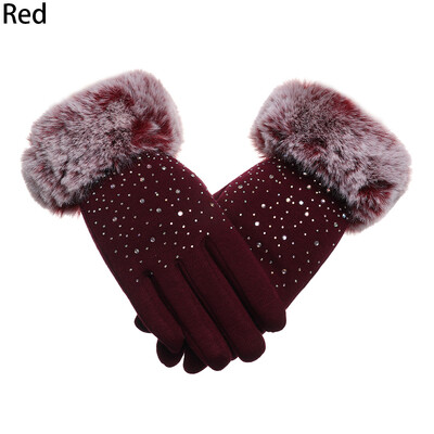 Mănuși de iarnă cu ecran tactil la modă pentru femei, plus catifea, mănuși calde pentru conducere termică, schi rezistente la vânt, cu ecran tactil, mănuși