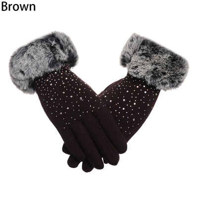 Mănuși de iarnă cu ecran tactil la modă pentru femei, plus catifea, mănuși calde pentru conducere termică, schi rezistente la vânt, cu ecran tactil, mănuși