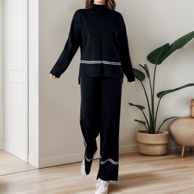 Sieviešu bikšu komplekti 2 gabali sieviešu trikotāžas 2 gabalu tērpi džemperis ar džemperi, topi plati спортивный костюм женский