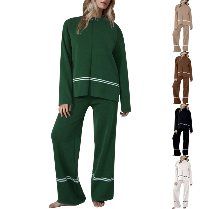 Sieviešu bikšu komplekti 2 gabali sieviešu trikotāžas 2 gabalu tērpi džemperis ar džemperi, topi plati спортивный костюм женский