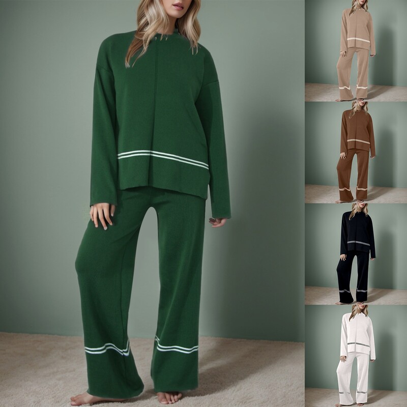 Sieviešu bikšu komplekti 2 gabali sieviešu trikotāžas 2 gabalu tērpi džemperis ar džemperi, topi plati спортивный костюм женский