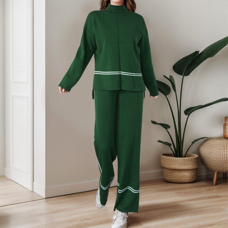 Sieviešu bikšu komplekti 2 gabali sieviešu trikotāžas 2 gabalu tērpi džemperis ar džemperi, topi plati спортивный костюм женский