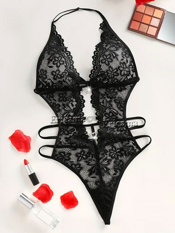 Lenjerie sexy Femeie Dantela Lenjerie de corp transparentă Seturi de slipuri Set de sutien delicat Push Up Breves Seturi de sutiene sexy subțiri erotice Body