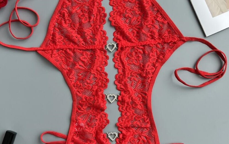 Lenjerie sexy Femeie Dantela Lenjerie de corp transparentă Seturi de slipuri Set de sutien delicat Push Up Breves Seturi de sutiene sexy subțiri erotice Body