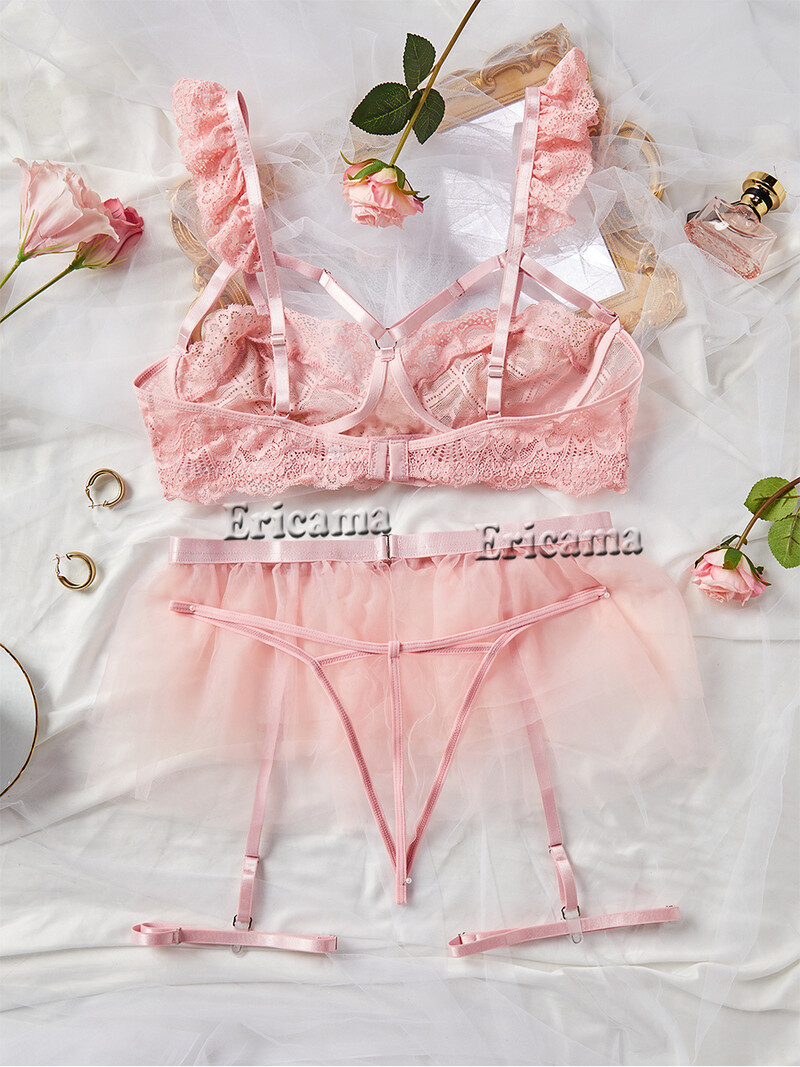 Lenjerie sexy Femei Dantela Lenjerie transparentă Seturi Slip Set Sutien Push Up Breves Seturi Set Sutien Erotic Lenjerie intima sexy