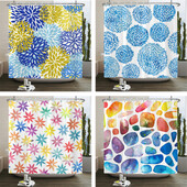 Neperšlampama poliesterio spalvinga dušo užuolaida Moderni spalvota spauda vonios kambario užuolaidai Ilga 180*200cm Dušo užuolaidos Cortina