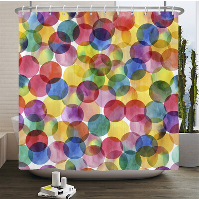 Neperšlampama poliesterio spalvinga dušo užuolaida Moderni spalvota spauda vonios kambario užuolaidai Ilga 180*200cm Dušo užuolaidos Cortina
