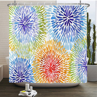 Neperšlampama poliesterio spalvinga dušo užuolaida Moderni spalvota spauda vonios kambario užuolaidai Ilga 180*200cm Dušo užuolaidos Cortina