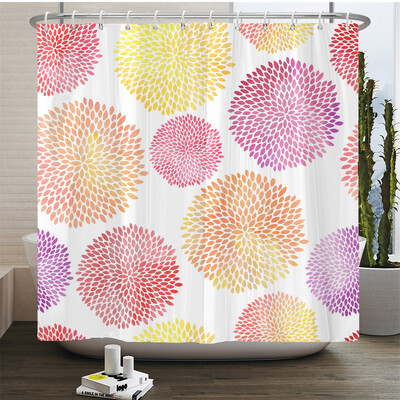 Neperšlampama poliesterio spalvinga dušo užuolaida Moderni spalvota spauda vonios kambario užuolaidai Ilga 180*200cm Dušo užuolaidos Cortina