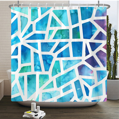 Neperšlampama poliesterio spalvinga dušo užuolaida Moderni spalvota spauda vonios kambario užuolaidai Ilga 180*200cm Dušo užuolaidos Cortina