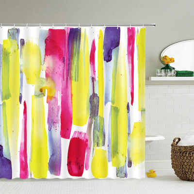 Neperšlampama poliesterio spalvinga dušo užuolaida Moderni spalvota spauda vonios kambario užuolaidai Ilga 180*200cm Dušo užuolaidos Cortina