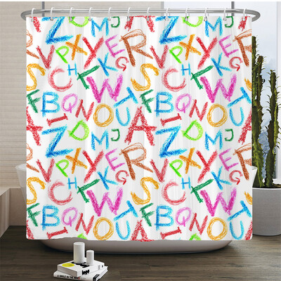 Neperšlampama poliesterio spalvinga dušo užuolaida Moderni spalvota spauda vonios kambario užuolaidai Ilga 180*200cm Dušo užuolaidos Cortina